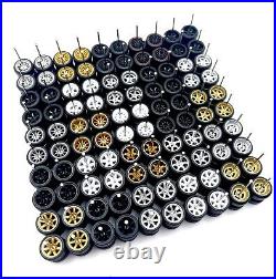 100 Sets Random MIX Real Rider Wheels with Rubber Tires Sets for 1/64 Scale Cars