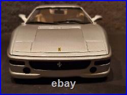 1994 Ferrari F355 Berlinetta 118 Scale Diecast Model Car Silver Hot Wheels