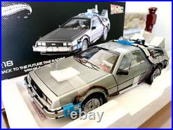 Back to the Future Delorean 1/18 scale minicar withhoverboard HOT WHEELS MATTEL