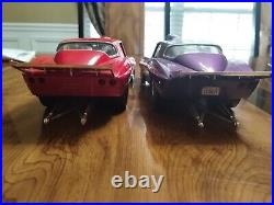 HOT WHEELS Pro Street Corvette Drag Cars 118 scale DieCast NO BOX pair used