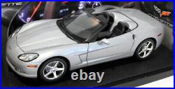 Hot Wheels 1/18 Scale Diecast B6052 Chevrolet Corvette C6 Cabrio Silver