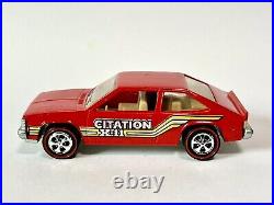 Hot Wheels 1/64 Scale Die-Cast Chevy Citation red. CUSTOM MADE REDLINE