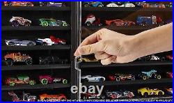 Hot Wheels Display Case Cars with Mercedes-Benz 190E 164 Scale Sports Car