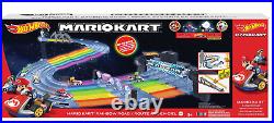 Hot Wheels Mario Kart Rainbow Road Raceway Set with 2 164 Scale Vehicles