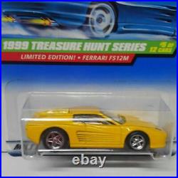 Hot Wheels Minicar Ferrari F512M 1999 Treasure Hunt 1/64 Scale Diecast Yellow