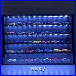 LED Display Case For Hot Wheels 164 Scale 24 Diecast Toy Cars Wall Cabinet