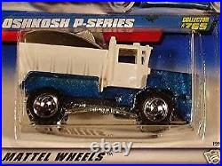 Mattel Hot Wheels 1998 64 Scale Blue White Oshkosh P-Series Plow Die Cast Car
