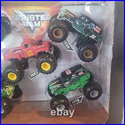Monster Jam Grave Digger Diecast Vehicle 164 Scale Retro Edition 5 pack