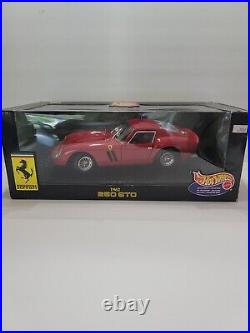 NIB Hot Wheels Mattel 1/18 Scale 1962 Red Diecast Ferrari 250 GTO Model Car