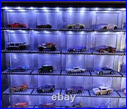 Premium Garage LED Display Case For Hot Wheels 164 Scale Toy Cars Cabinet