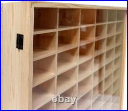 Wooden Display Case Hot Wheels, with Dust Resistant Door, for 1/64 Scale 60 Cars